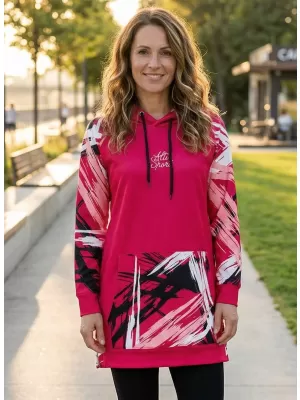 Prémium női funkcionális hosszabbított pulóver ALTISPORT VOJ/ALW039MI03 VIVA MAGENTA