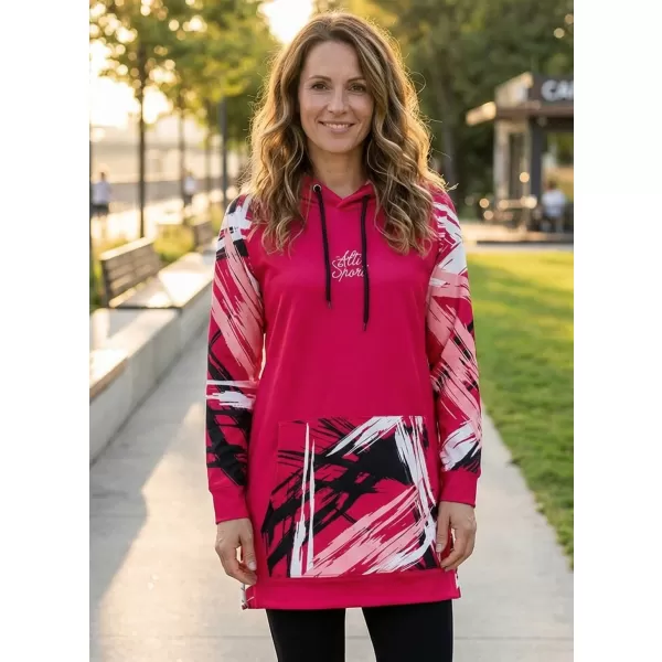  Prémium női funkcionális hosszabbított pulóver ALTISPORT VOJ/ALW039MI03 VIVA MAGENTA 