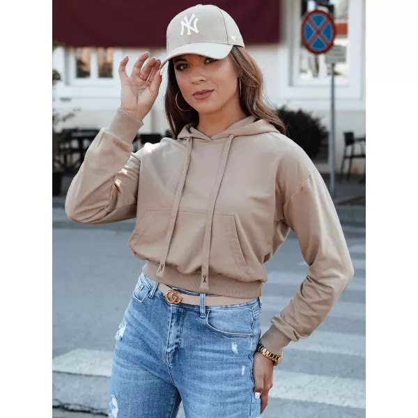  Női pulóver DSTREET TRENDHOOD BY1311 KARAMELLA 