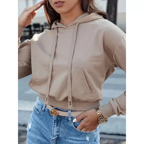  Női pulóver DSTREET TRENDHOOD BY1311 KARAMELLA 