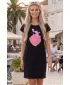 Női meghosszabbított T -póló/ruha ALTISPORT ALW187178 FEKETE -PINK