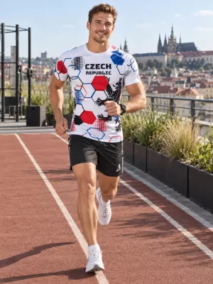 Férfi funkcionális kompressziós ing rövid ujjú prémium ALTISPORT VOJ/ALM036TR04 HEXA FEHÉR