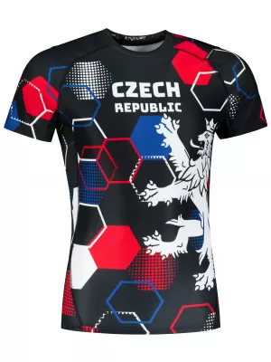 Férfi funkcionális kompressziós ing rövid ujjú prémium ALTISPORT VOJ/ALM036TR04 HEXA FEKETE