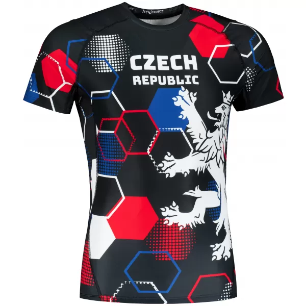  Férfi funkcionális kompressziós ing rövid ujjú prémium ALTISPORT VOJ/ALM036TR04 HEXA FEKETE 