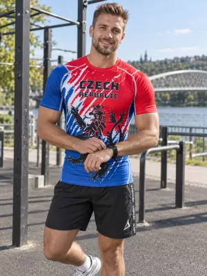 Férfi funkcionális kompressziós ing rövid ujjú prémium ALTISPORT VOJ/ALM036TR04 OROSZLÁN
