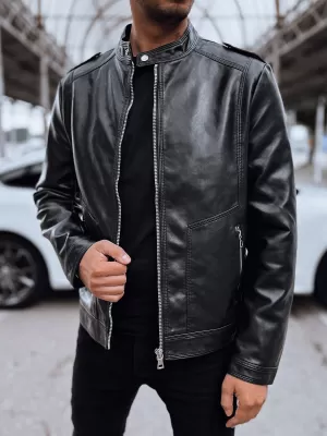 Férfi bőrkabát DSTREET tx4714 FEKETE
