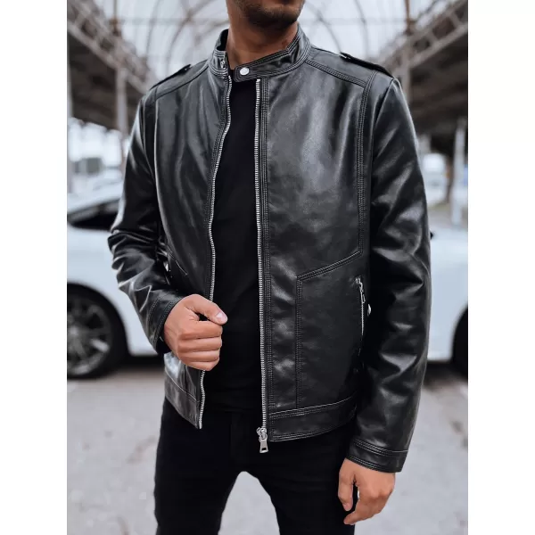  Férfi bőrkabát DSTREET tx4714 FEKETE 