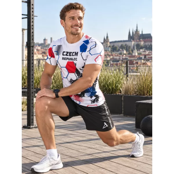  Férfi funkcionális kompressziós ing rövid ujjú prémium ALTISPORT VOJ/ALM036TR04 HEXA FEHÉR 