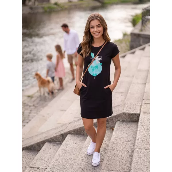  Női meghosszabbított T -póló/ruha ALTISPORT ALW187178 FEKETE -BLUE 