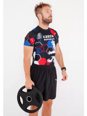 Férfi funkcionális kompressziós ing rövid ujjú prémium ALTISPORT VOJ/ALM036TR04 HEXA FEKETE