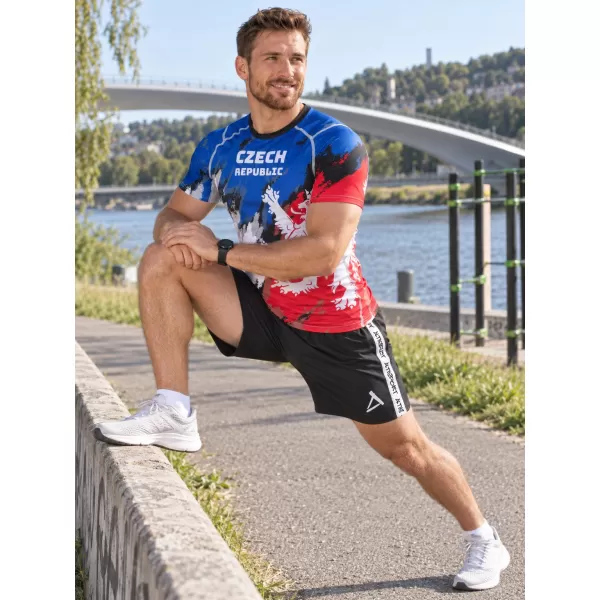  Férfi funkcionális kompressziós ing rövid ujjú prémium ALTISPORT VOJ/ALM036TR04 CSÍKOK 