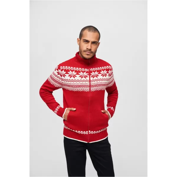  Férfi pulóver BRANDIT CARDIGAN NORWEGER BD5030 PIROS 