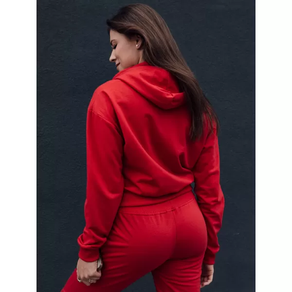  Női pulóver DSTREET TRENDHOOD PIROS 