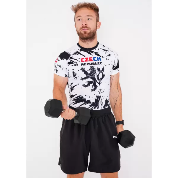  Férfi funkcionális kompressziós ing rövid ujjú prémium ALTISPORT VOJ/ALM036TR04 ABSZTRAKCIÓ 