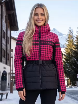 Női kabát ALTISPORT DEBORA FEKETE/RÓZSASZÍN