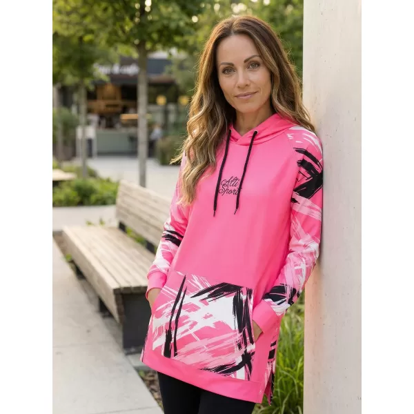  Prémium női funkcionális hosszabbított pulóver ALTISPORT VOJ/ALW039MI03 FLUO RÓZSASZÍN 