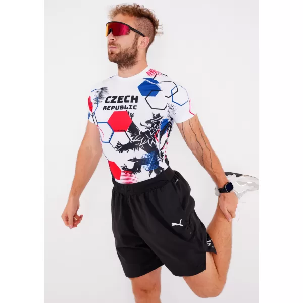  Férfi funkcionális kompressziós ing rövid ujjú prémium ALTISPORT VOJ/ALM036TR04 HEXA FEHÉR 