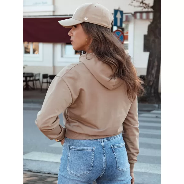 Női pulóver DSTREET TRENDHOOD BY1311 KARAMELLA 