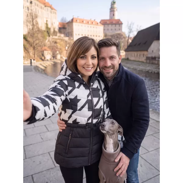  Női kabát ALTISPORT DARCIA FEKETE-FEHÉR 