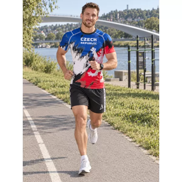  Férfi funkcionális kompressziós ing rövid ujjú prémium ALTISPORT VOJ/ALM036TR04 CSÍKOK 
