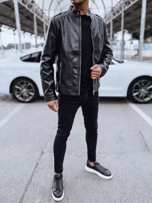 Férfi bőrkabát DSTREET tx4714 FEKETE