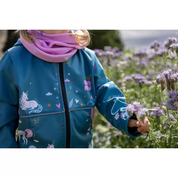  Gyermek softshell kabát WAMU JEDNOROŽCI KÉK 