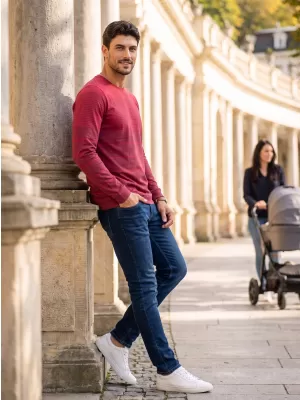 Férfi póló ALTISPORT DAIRUS BURGUNDIA