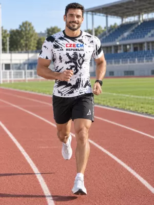 Férfi funkcionális kompressziós ing rövid ujjú prémium ALTISPORT VOJ/ALM036TR04 ABSZTRAKCIÓ