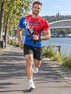 Férfi funkcionális kompressziós ing rövid ujjú prémium ALTISPORT VOJ/ALM036TR04 OROSZLÁN