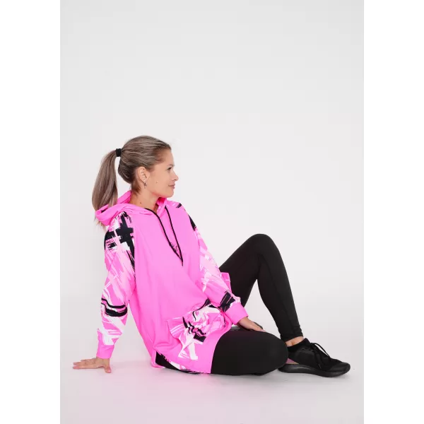  Prémium női funkcionális hosszabbított pulóver ALTISPORT VOJ/ALW039MI03 FLUO RÓZSASZÍN 