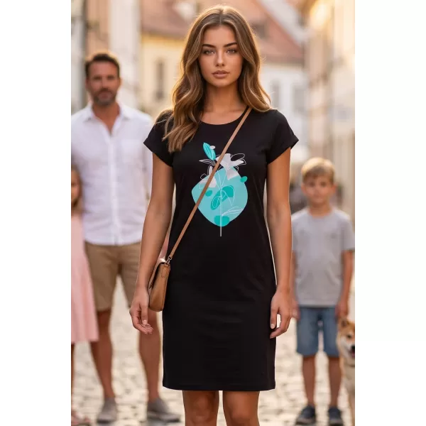  Női meghosszabbított T -póló/ruha ALTISPORT ALW187178 FEKETE -BLUE 