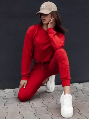 Női pulóver DSTREET CASUALVIBE SÖTÉTVÖRÖS