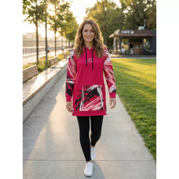  Prémium női funkcionális hosszabbított pulóver ALTISPORT VOJ/ALW039MI03 VIVA MAGENTA 