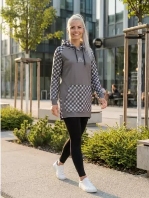 Prémium női funkcionális hosszabbított pulóver ALTISPORT VOJ/ALW048MI03 SZÜRKE