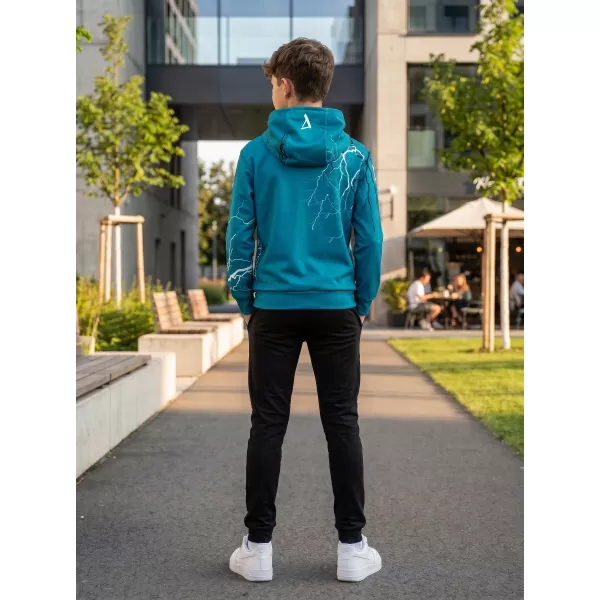  Gyermek prémium funkcionális pulóver ALTISPORT VOJ/ALK004MI01 PETRÓLEUM/FEHÉR 
