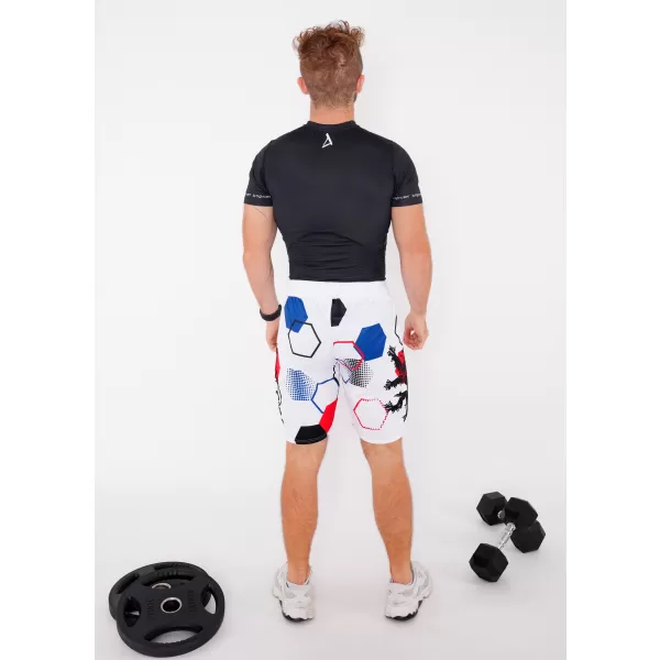  Férfi prémium funkcionális rövidnadrág zsebek nélkül ALTISPORT VOJ/ALM036KRA02 HEXA FEHÉR 