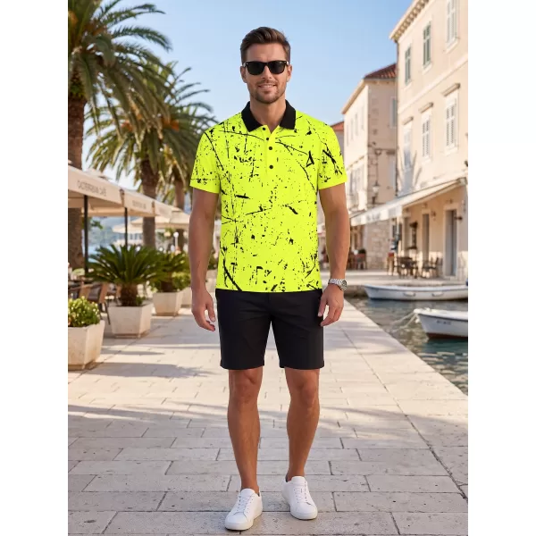  Funkcionális férfi póló prémium gallérral ALTISPORT VOJ/ALM034TR05 NEON SÁRGA 