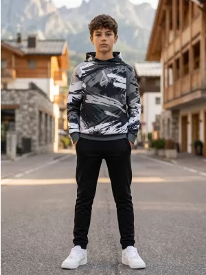 Gyermek prémium funkcionális pulóver ALTISPORT VOJ/ALK014MI01 FEKETE/SZÜRKE