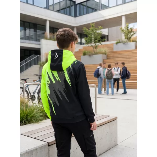  Gyermek prémium funkcionális pulóver ALTISPORT VOJ/ALK006MI01 FEKETE ÉS SÁRGA 
