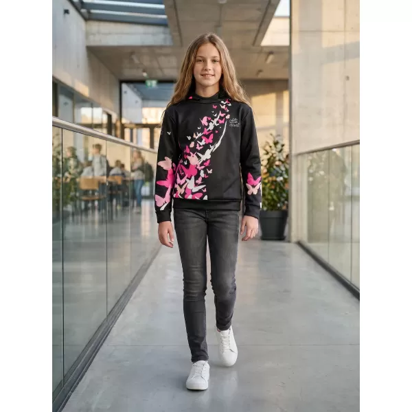  Gyermek prémium funkcionális pulóver ALTISPORT VOJ/ALK022MI01 FEKETE/RÓZSASZÍN 