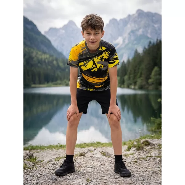  Gyermek prémium funkcionális póló ALTISPORT VOJ/ALK014TR01 FEKETE ÉS SÁRGA 