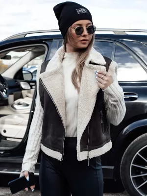 Női mellény DSTREET WOOLZIP CARAMEL Dstreet1