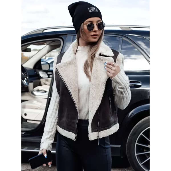  Női mellény DSTREET WOOLZIP CARAMEL Dstreet1 