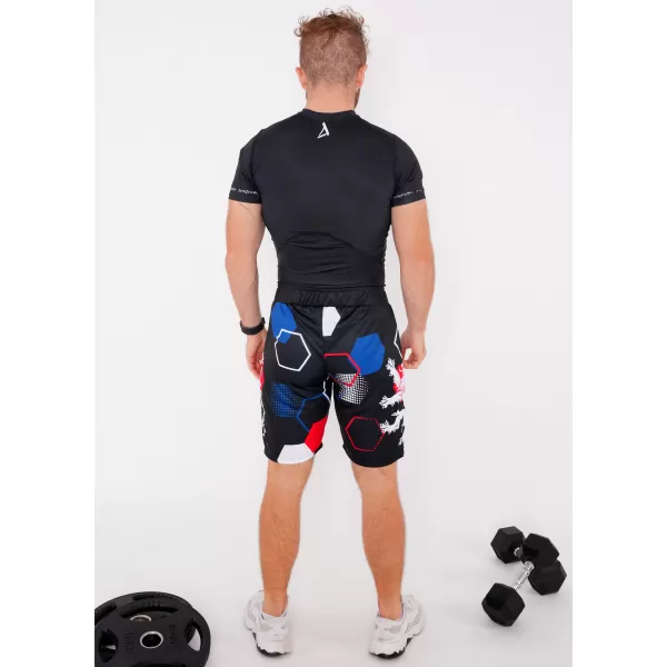  Férfi prémium funkcionális rövidnadrág zsebek nélkül ALTISPORT VOJ/ALM036KRA02 HEXA FEKETE 