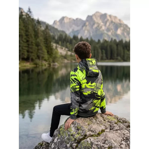  Gyermek prémium funkcionális pulóver ALTISPORT VOJ/ALK014MI01 FEKETE/ZÖLD 