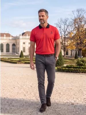 Funkcionális férfi póló prémium gallérral ALTISPORT VOJ/ALM000TR05 PIROS