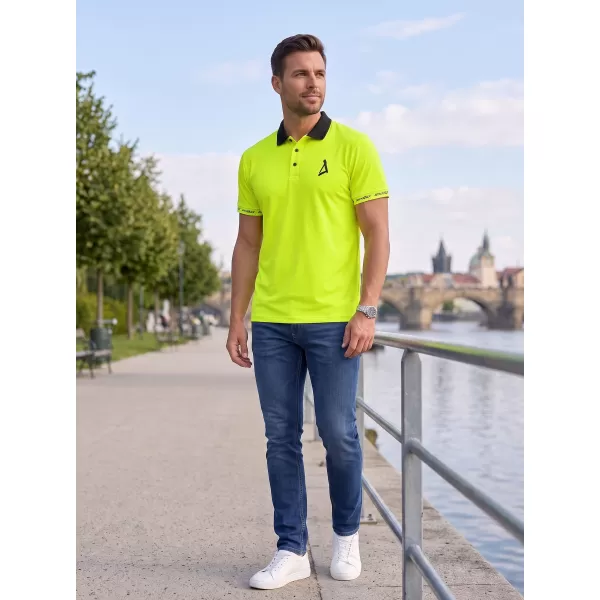  Funkcionális férfi póló prémium gallérral ALTISPORT VOJ/ALM000TR05 NEON SÁRGA 