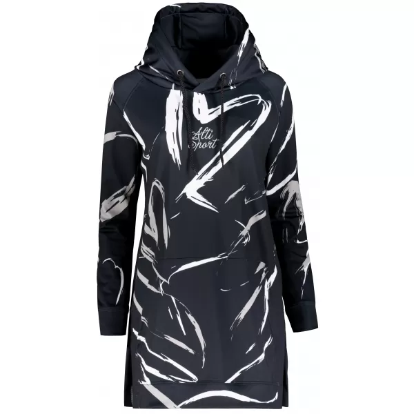  Prémium női funkcionális hosszabbított pulóver ALTISPORT VOJ/ALW049MI03 FEKETE-FEHÉR 
