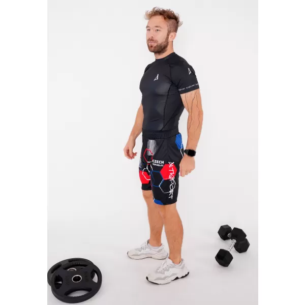  Férfi prémium funkcionális rövidnadrág zsebek nélkül ALTISPORT VOJ/ALM036KRA02 HEXA FEKETE 