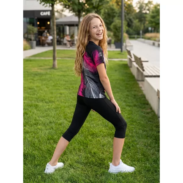  Gyermek prémium funkcionális póló ALTISPORT VOJ/ALK001TR01 FEKETE/RÓZSASZÍN 